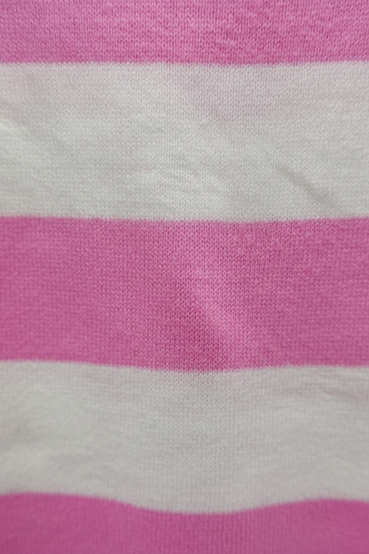 Pink white stripe fabric close-up macro