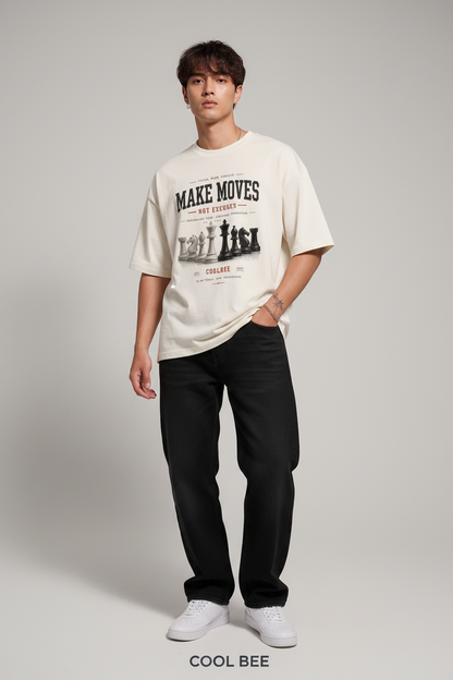 Cool Bee Theory Tee White for Men - White Oversized Graphic Tee Streetwear India - Lifestyle View