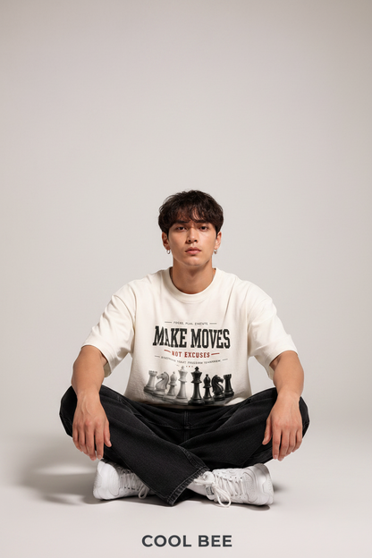 Cool Bee Theory Tee White for Men - White Oversized Graphic Tee Streetwear India - Lifestyle View