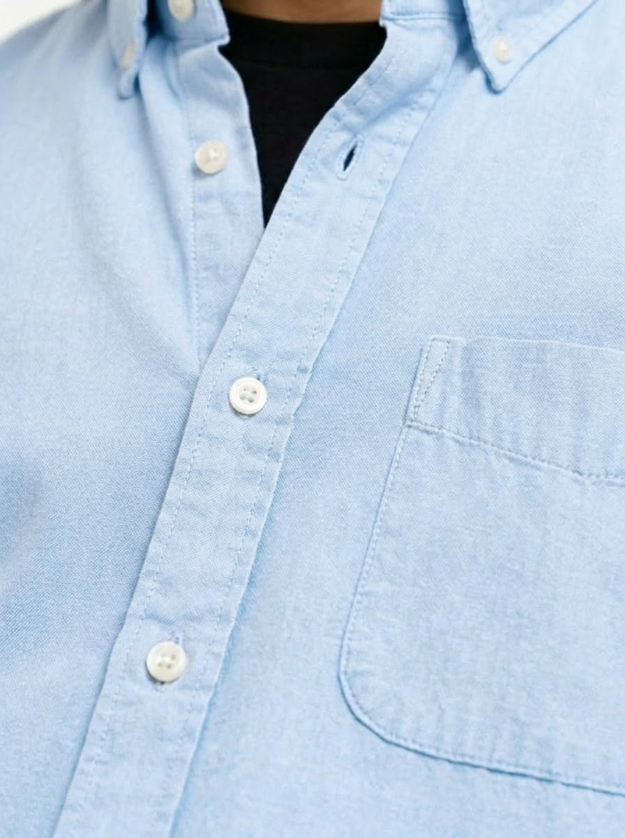 Cool Bee Oxford Casual Half Shirt Blue for Men - Premium Half Sleeve Casual Shirt India - Lifestyle View