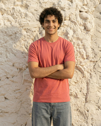 Cool Bee Essential Cotton Crew Neck T-Shirt Red for Men - Red Regular Fit Tee India
