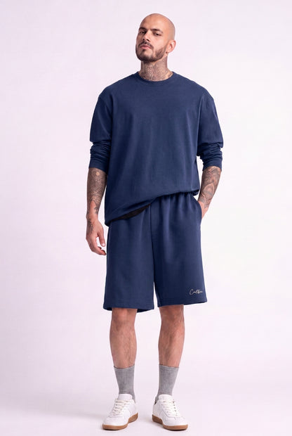 Cool Bee Regular Fit Shorts Navy Blue for Men - Shorts Summer Casual India - Lifestyle View
