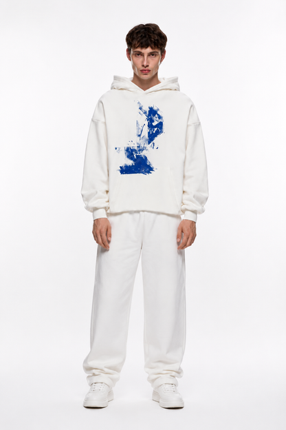 Abstract Motion Hoodie White