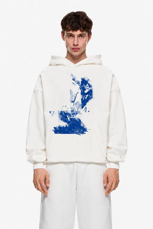 Abstract Motion Hoodie White
