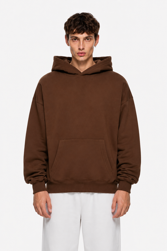 Solid Hoodie Brown