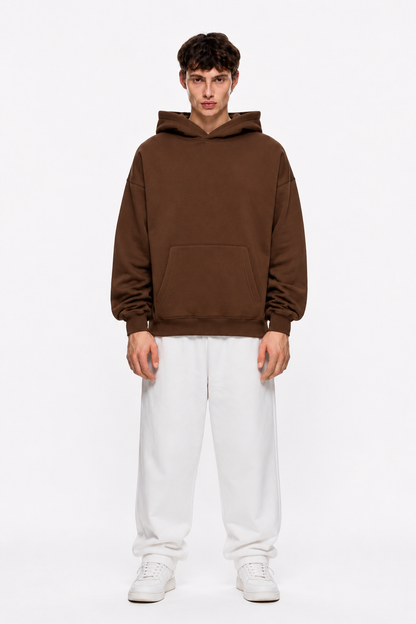 Solid Hoodie Brown