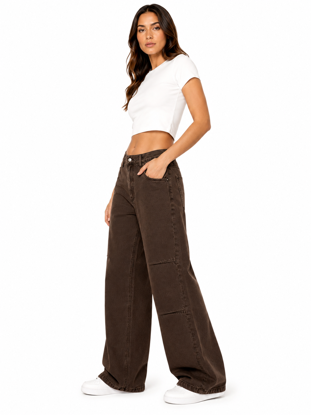 Espresso Vintage Wide-Leg Jeans – Coolbee Store, photo 4 of 6