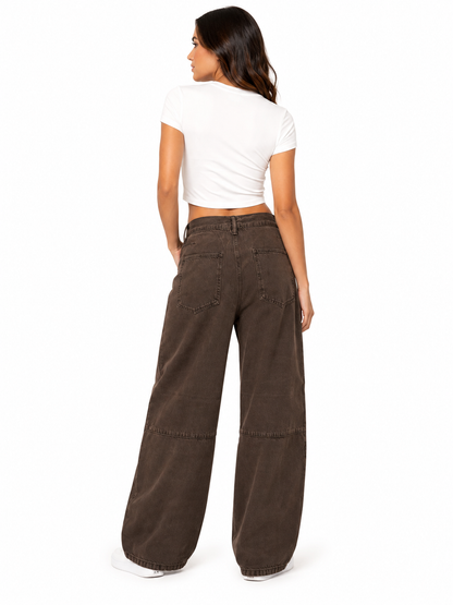 Espresso Vintage Wide-Leg Jeans – Coolbee Store, photo 5 of 6