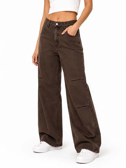 Espresso Vintage Wide-Leg Jeans – Coolbee Store, photo 1 of 6