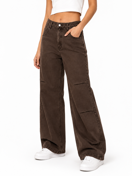 Espresso Vintage Wide-Leg Jeans – Coolbee Store, photo 1 of 6