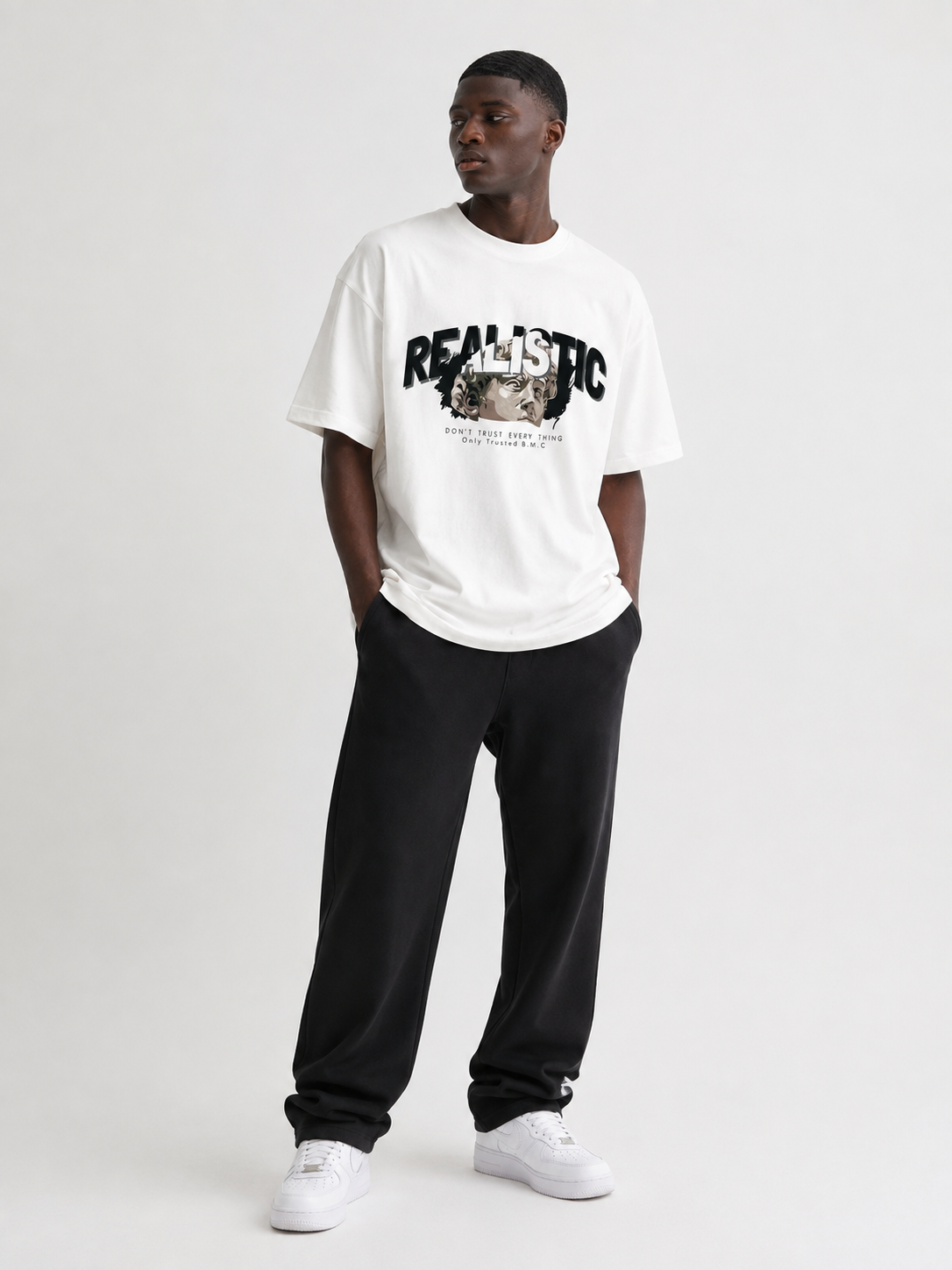 Realistic Graphic Tee White