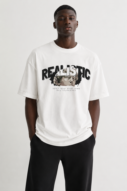Realistic Graphic Tee White