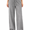 Cotton Denim Wide Leg Joggers Grey