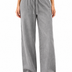 Cotton Denim Wide Leg Joggers Grey