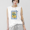 Lemon Charm Tank Tees White