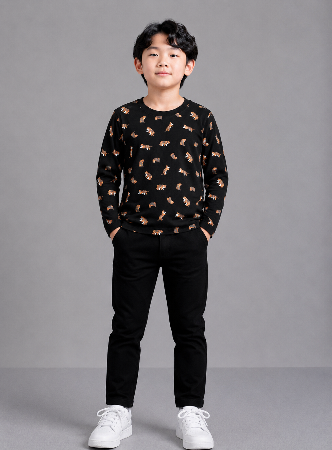 Coolbee Store Kids Boys T-Shirt - Black (KBAW25TR8) – front view