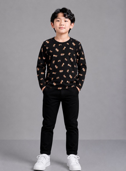 Coolbee Store Kids Boys T-Shirt - Black (KBAW25TR8) – front view