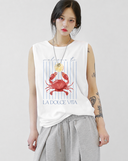 Lemon Tide Tank Tees White