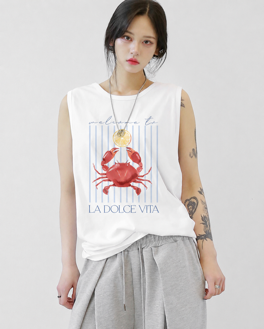Coolbee Store Lemon Tide Tank Tees White – front view