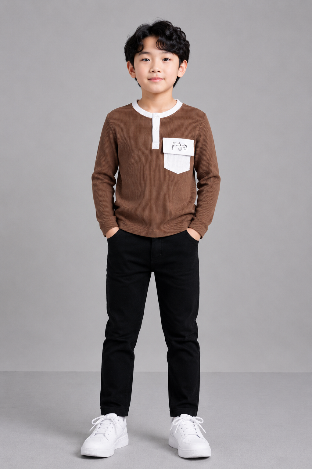 Coolbee Store Kids Boys T-Shirt - Brown (KBAW25TR21) – front view