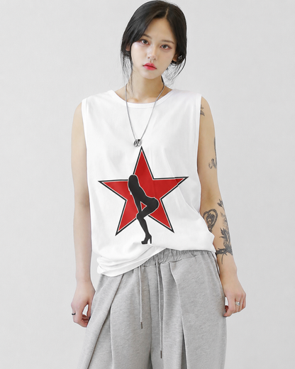 Star Girl Tank Tees White