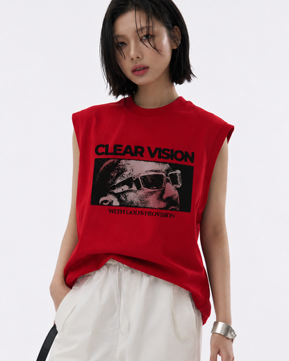 Future Focus Tank Tees White Red