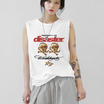 Outlaw Script Tank Tees White