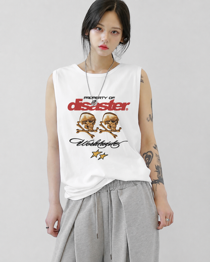 Outlaw Script Tank Tees White