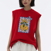 Lemon Charm Tank Tees Red