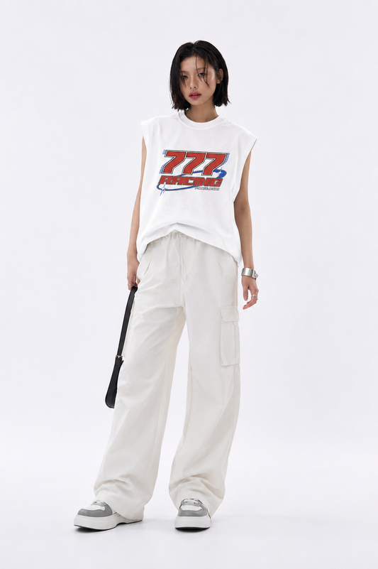 Coolbee Store Pole Position Tank Tees White – back view