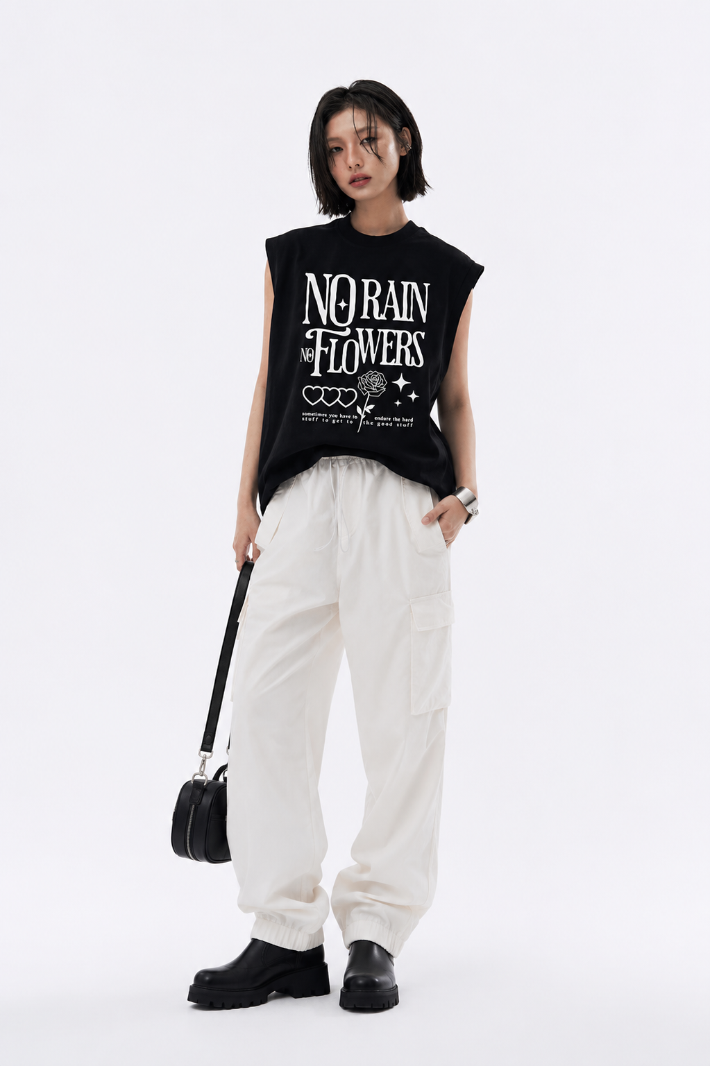 After Rain Tank Tees White Black