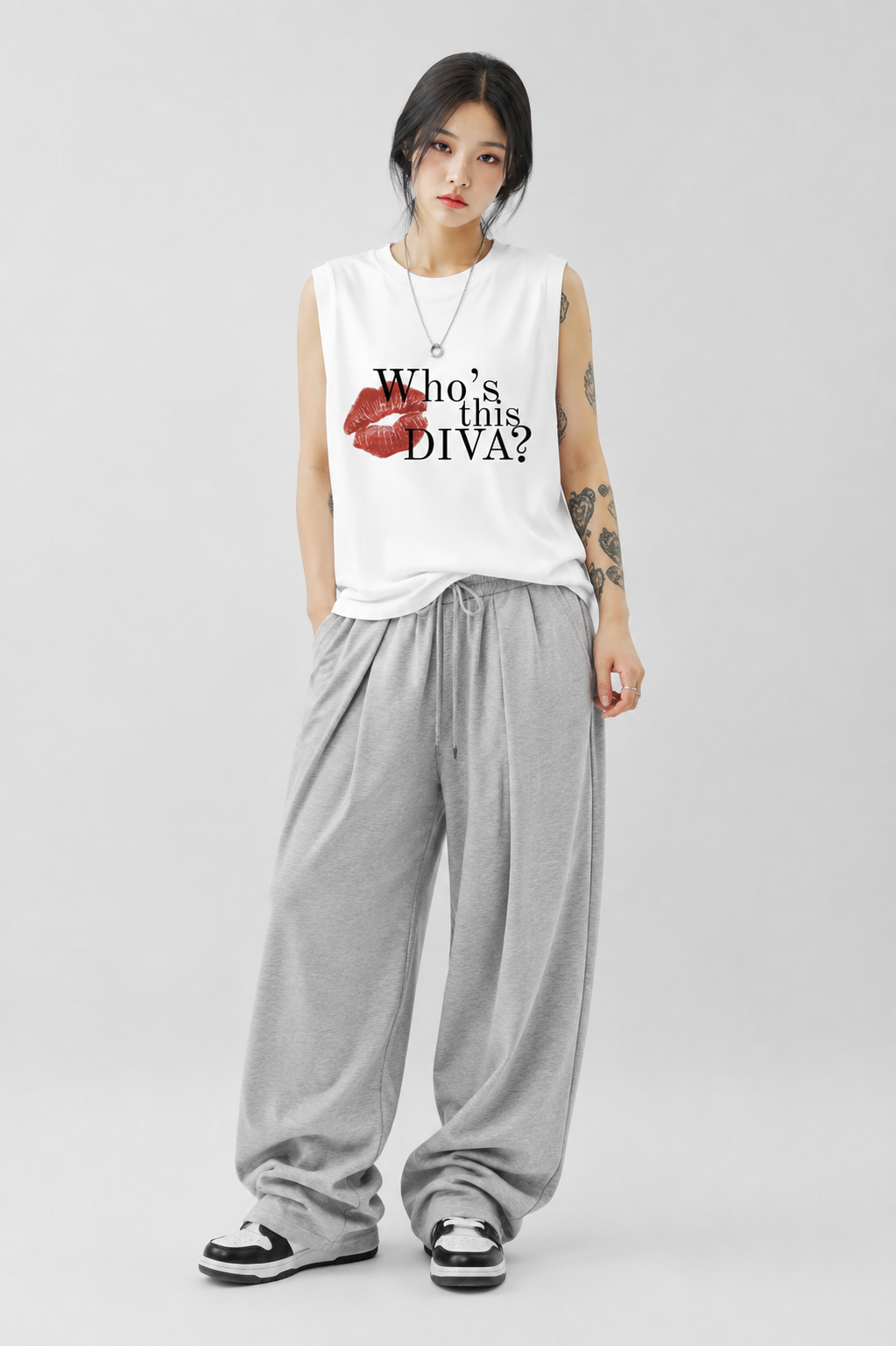 Diva Energy Tank Tees White