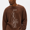 Signature Cross Waffle Tee Brown