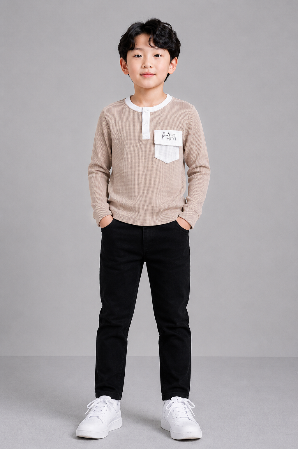 Coolbee Store Kids Boys T-Shirt - Beige (KBAW25TR20) – front view
