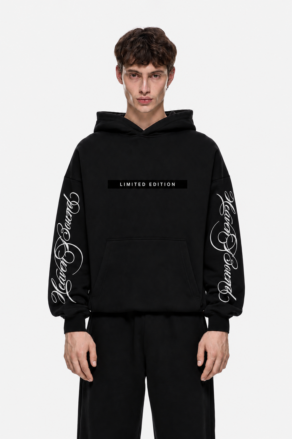 Limited Edition Sleeve Print Hoodie Black