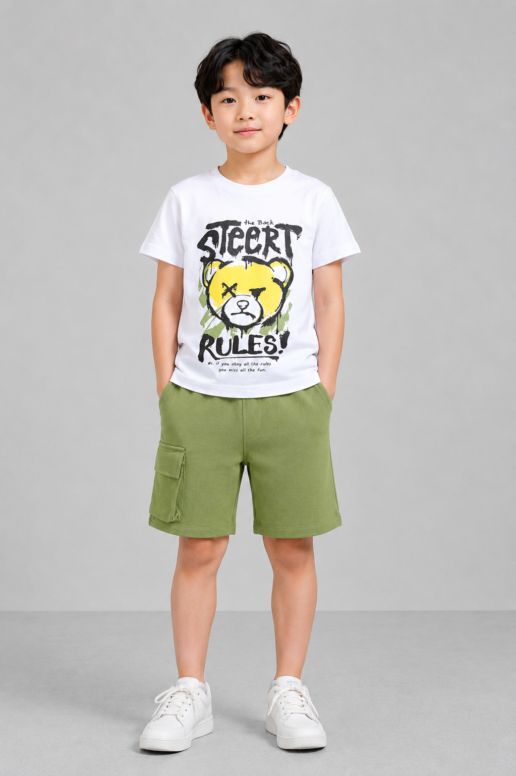 Coolbee Store Kids Boys Clothing Set - White (KBSSCS13) – front view