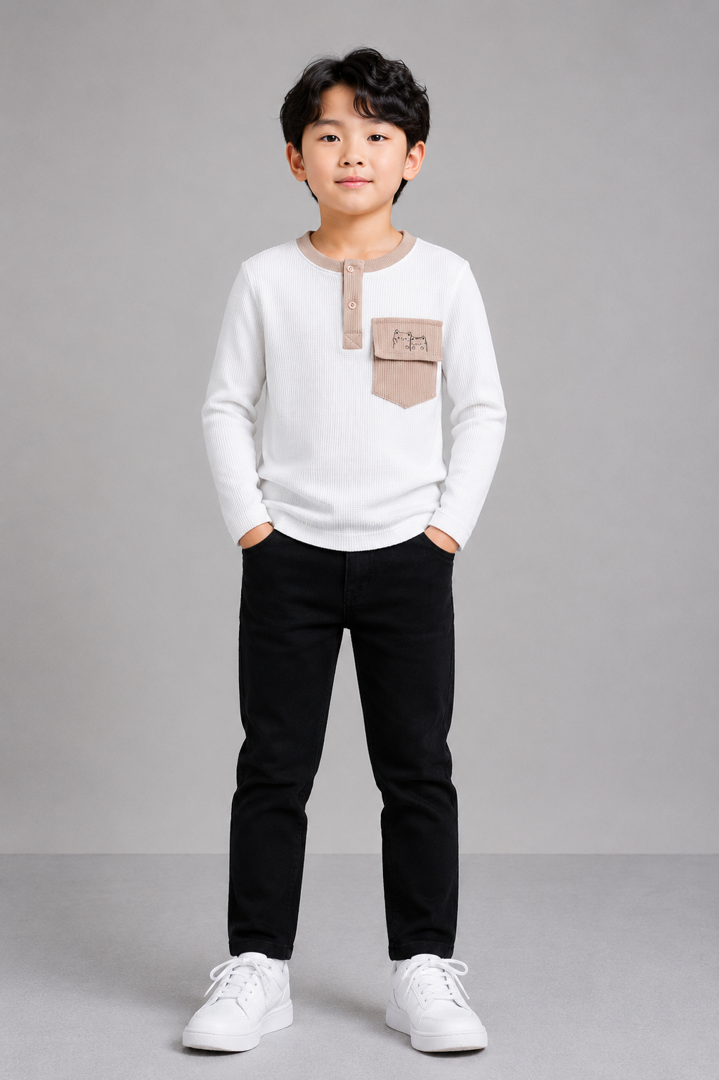 Coolbee Store Kids Boys T-Shirt - Off White (KBAW25TR19) – front view