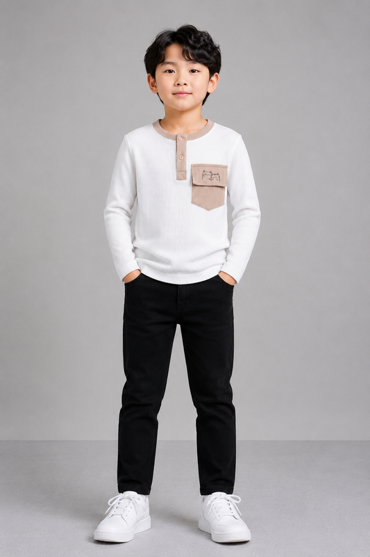 Kids Boys T-Shirt - Off White (KBAW25TR19)