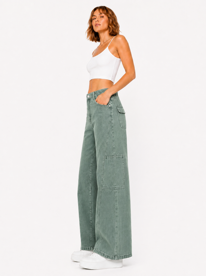 Green Wide legs Street Jeans – Coolbee Store, photo 8 of 8