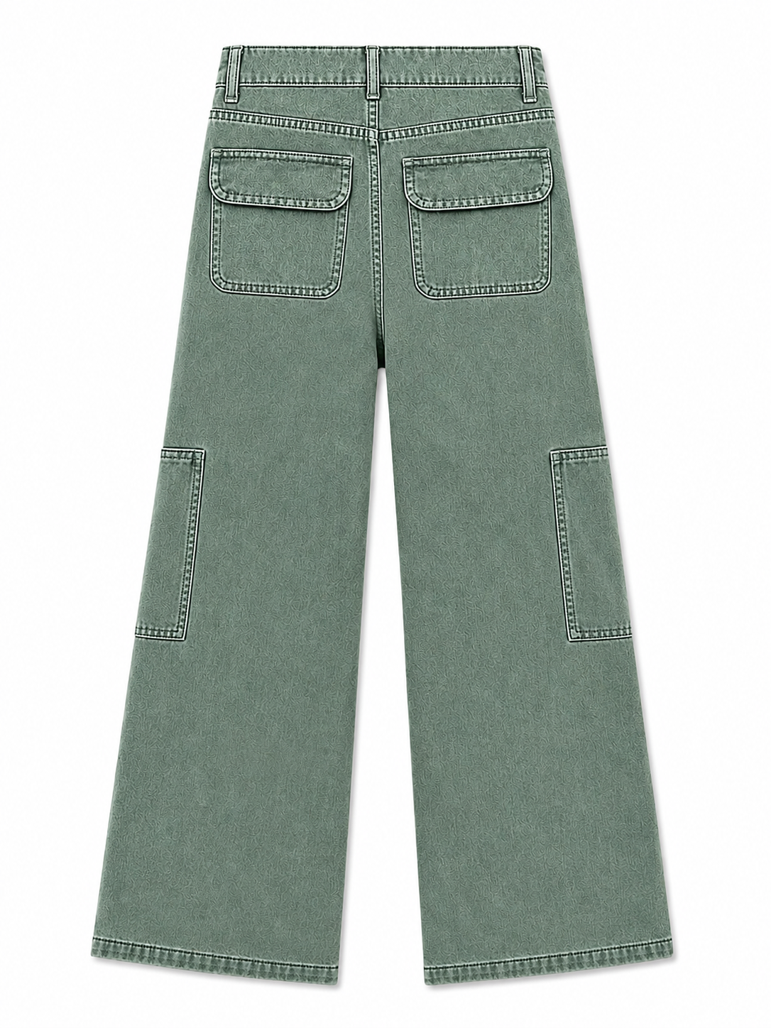 Green Wide legs Street Jeans – Coolbee Store, photo 2 of 8