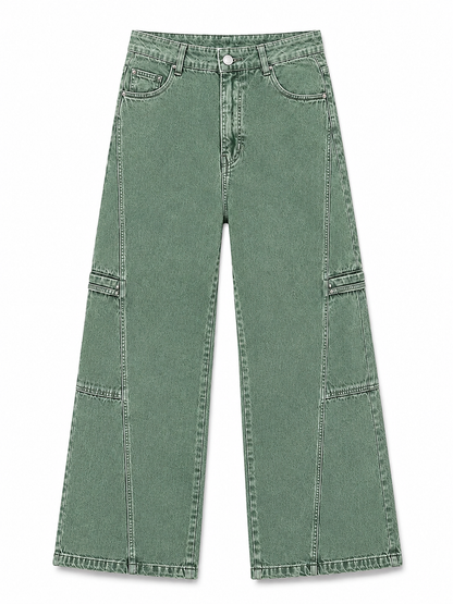 Green Wide legs Street Jeans – Coolbee Store, photo 1 of 8