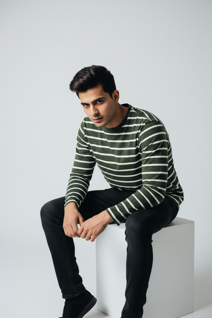 Seated brooding attitude