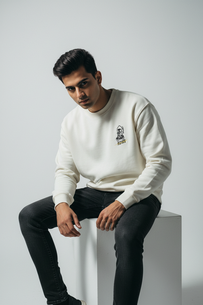 Seated brooding attitude