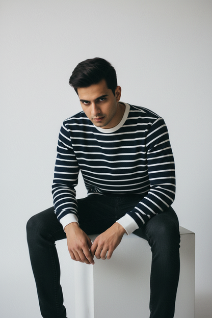 Seated brooding attitude