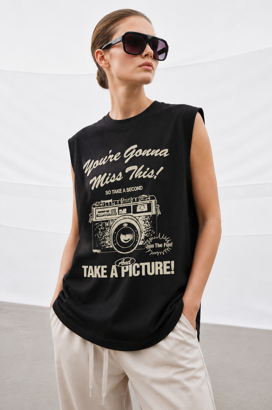 Take Picture Tank Tees Black