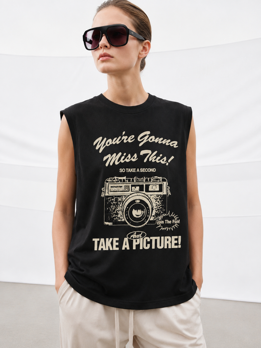 Take Picture Tank Tees Black