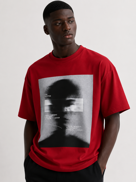 Blurred Vision Tee Red Men