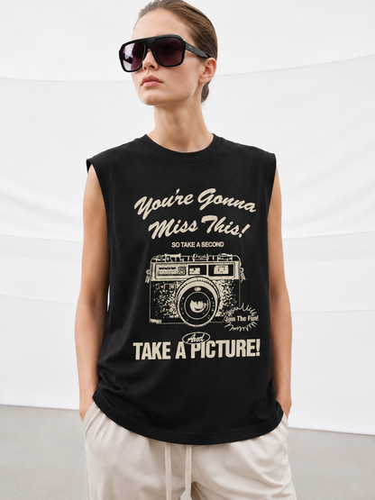 Take Picture Tank Tees Black