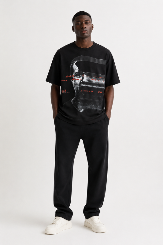 Glitch Portrait Tee Black