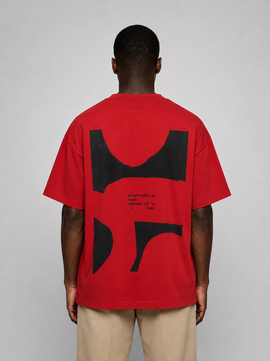 Perspective Graphic Tee Red